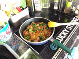 Fideos de arroz y verduras