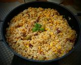 Tonhalas zõldsèges bulguros rizses olìvabogyós egytàlètel 🐟🥕🌶🌽🫘🫑🍛 recept fázis 5 fotója