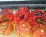 A picture of step 3 of Roasted red pepper and tomato salad.
