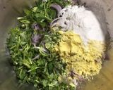 A picture of step 2 of Dhania Patar Bara / Coriander Fritters.