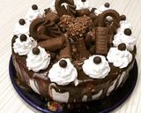 صورة لخطوة 4 من وصفة كيكة عيد الميلاد بالشوكولاته 🍫🍫🍫