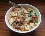 Hình bước làm 4 của món Bún riêu cua đậu bò