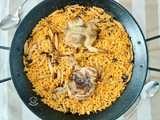 Arroz con codorniz y seta shimeji