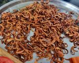 A picture of step 4 of Barista (fried onions) and veg Biriyani.