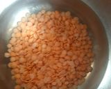A picture of step 1 of Red lentil coconut soup.