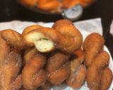 A picture of step 9 of Korean Twisted Donuts.