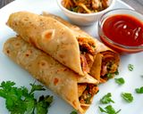 A picture of step 7 of Chicken Kathi Roll.