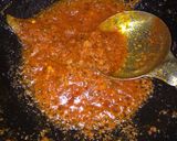 A picture of step 2 of Sev sabji with wheat roti.
