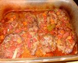 A picture of step 5 of Bistec Suizo.