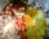 A picture of step 8 of Onion barbecue pork with homemade coleslaw and sweet potatoes.