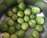 A picture of step 1 of Gum berry (gunda) and raw mango sabji.