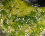 A picture of step 4 of Palak kofta in red Gravy with Garlic naan.