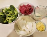 A picture of step 1 of Beef and Broccoli.
