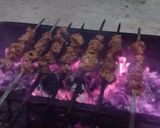 A picture of step 3 of Seekh kabab.