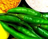 A picture of step 1 of Green Chilli Pickle.