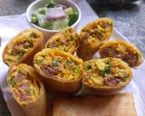 Foto langkah ke 9 dari resep Martabak Mini Daging Kambing dengan Acar Timun.