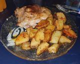 Foto del paso 7 de la receta: Pollo al horno con papas