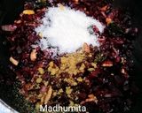 A picture of step 5 of Beetroot Fry.