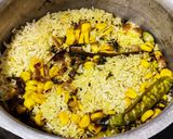 A picture of step 5 of Sweetcorn pulao.