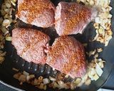 A picture of step 3 of Rump Steak with Diane Sauce.