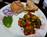 A picture of step 5 of Mumbai style laal bataka.