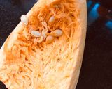 A picture of step 1 of Kaddu Halwa(pumpkin).