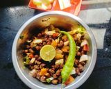 A picture of step 2 of Kala chana masala chaat / Black chickpeas masala chaat.