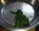 A picture of step 1 of Palak paneer momos.