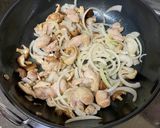A picture of step 3 of Three Cup Chicken Pasta.