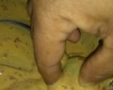 A picture of step 2 of Hari mirch pakory.