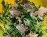 Hình bước làm 2 của món Gỏi Dưa Leo Khô Sặc