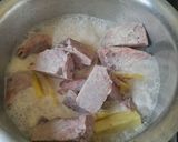 A picture of step 4 of Nduma and sweet potato in coconut sauce.