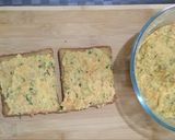 A picture of step 3 of Moong dal toast.