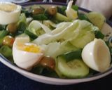A picture of step 4 of Chef salad pasta.