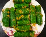 Turiya Patra / Turai with arbi leaves rolls recipe step 4 photo