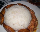 A picture of step 2 of Buttered Rice, Egg Sauce and Fried Plantain #teamabuja.
