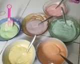 Foto langkah ke 6 dari resep Rainbow cake kukus lembut dan mudah.