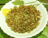 A picture of step 4 of Karela Fry Maharashtrian style.
