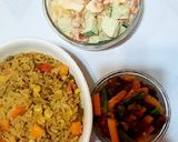 A picture of step 8 of Fried rice with Irish potato salad.