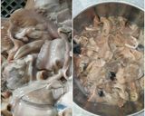 Hình bước làm 1 của món Canh riêu trai nấu dọc mùng