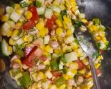 A picture of step 3 of Corn cucumber salad.