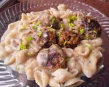 Foto del paso 7 de la receta: Pasta🍝 de conchitas con albóndigas de arvejas😋😊🤔