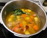 A picture of step 2 of Vegetarian Lentil Stew with Ginger, Turmeric, and Cilantro 🌿.