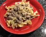 A picture of step 5 of Beef Stroganoff.
