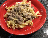 A picture of step 5 of Beef Stroganoff.