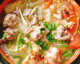 Hình bước làm 5 của món Bún mọc sườn non