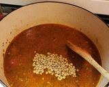 A picture of step 7 of Merguez Sausage and Cumin Lentils with Dandelion Greens.