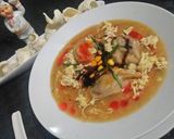 A picture of step 7 of Wonton corn soup.