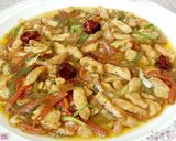 A picture of step 10 of Szechuan chicken.