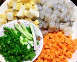Hình bước làm 1 của món Cơm Chiên Tôm+Đậu Hủ Cá+Trứng